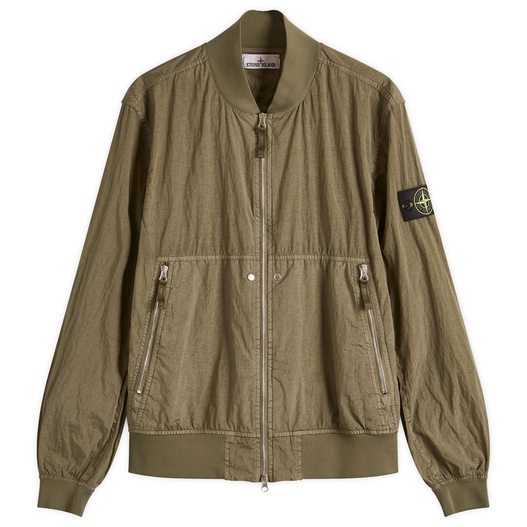 Stone Island Men's Nylon Metal Watro-TC ECONYL Bomber Jacket Military Green